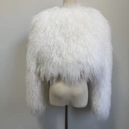 Real fur Colorful Women's Real Mongolia Sheep Fur Jacket With Collar Winter Coat Female