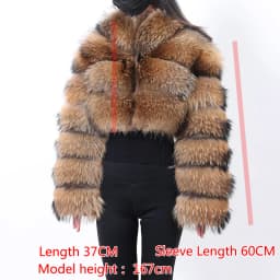 Women's Winter Hooded Natural Fur Jacket Plush Long Sleeve Coat Warm Stylish Outerwear for Cold Weather