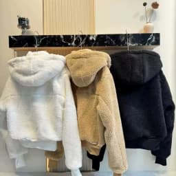 High Quality Sporty Winter Faux Fur Jacket Coat Warmth Hooded Plush Lined Zipper Closure Long Sleeve Loose Fit Commute Style