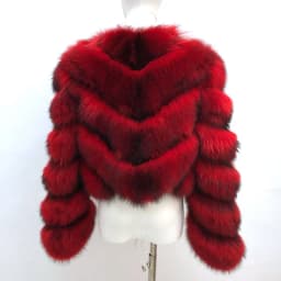 Ladies Winter Luxurious Crop Fur Coat Women Real Raccoon Fur Jacket Long Sleeve V-shaped Hand-cut Thickened Warm Fashion