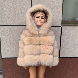 HUAQIUMEISI Children's hooded real fur coat girl boy same style children's Kids fox fur coat children's raccoon fur coat hooded