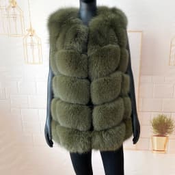 2023 New Women's Winter Real Fur Coat High Quality Natural Fox Fur Vest Fashion Luxurious Warm Sleeveless Dark buckle jacket
