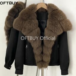 OFTBUY 2026 New Winter Female Duck Down Parka Real Fox Fur Collar Women Natural Fur Warm Jacket Fur Cuffs Casual Coat Outerwear