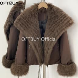 OFTBUY 2026 New Winter Duck Down Women Real Fox Fur Collar Parka Female Warm Puffer Jacket Fur Cuffs Casual Coat Outerwear