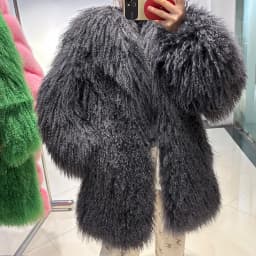 YOLOAgain White Mongolia Sheep Fur Jacket Women 2025 Winter Real Fur Jacket Coat