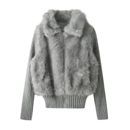 Warmth Fur Short Coat Women's Winter Fashion Knitted Padded Jacket Design Sense Splice Eco-friendly Leatherette Top Trend