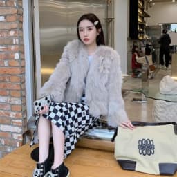 Young Women's Fur Coat Winter New Style Tocap Leather And Fur Integrated Jacket Short Length Korean Style Commute Friendly