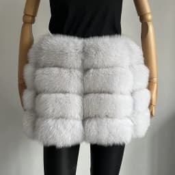 BEIZIRU Women's Real Fox Fur Mini Pencil Skirt Fashion Warm Stylish Skirts