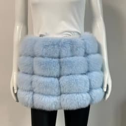BEIZIRU Women's Real Fox Fur Mini Pencil Skirt Fashion Warm Stylish Skirts