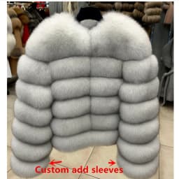 QUEENTINA 60cm Fox Fur Coat Real Winter Women'S New Fashion Furry 2025 Leather And Skin White Natural New In Coats & Jackets