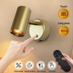 LED Modern Minimalist Remote Charging Wall Lamp 5200mAh Magnetic Suction Installation Touch 3-Color Bedroom Living Room Lighting