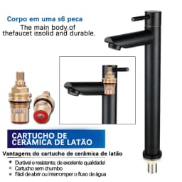 Torneira para Lavabo Banheiro Alavanca Única Premium Água Fria e Quente, Instalação Simples