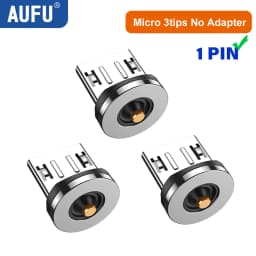 AUFU 1PIN Magnetic Adapter Type C Female to Type C Micro Male Converter For iPhone Samsung Xiaomi 540 Rotate Magnet OTG Adapter