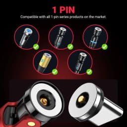 AUFU 1PIN Magnetic Adapter Type C Female to Type C Micro Male Converter For iPhone Samsung Xiaomi 540 Rotate Magnet OTG Adapter