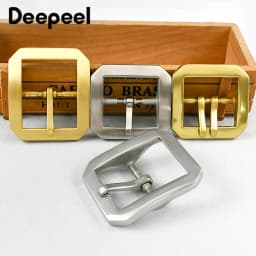 40mm Men Pure Copper Pin Buckle Stainless Steel Waistband Clasp Pants Single/Double Pins Belt Hook DIY Leather Craft Accessories