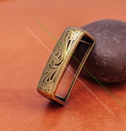 Brass Plated Western Cowboy Rodeo Flower Craved Men Leathercraft Accessories Belt Buckle 5 Pieces Set Unisex Fits 1 1/2" Strap