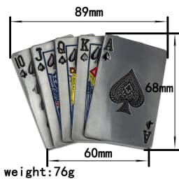 Flush Straight Poker Belt Buckle Royal Punk Style Rock Music Clothing Accessories