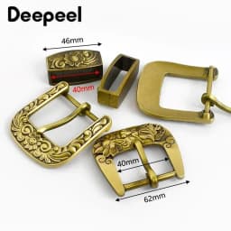 Deepeel 40mm Pure Brass Belt Head Men's Copper Vintage Dragon Belts Pin Buckle for 36-38mm Waistband Leather Crafts Accessories