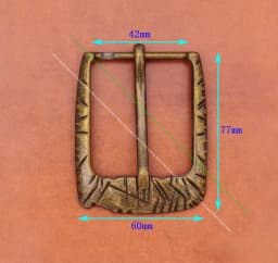 Vintage Brass Plated Wide Quality Men's Engraved Metal Leathercraft Single Prong Pin Belt Buckle Replacement Fit 40mm
