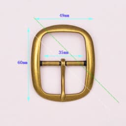 Quality Heavy Duty Retro Brass Plated DIY Leahtercraft Handmade Oval Center Bar Pin Belt Buckle Replacement Fit 35 MM