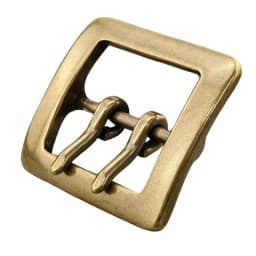 Belt Buckle 40mm Retro Brass Double Tongue Pin Belt Buckle For Men Belt DIY Accessories Leather Craft Man Belt Buckle BK0012