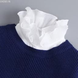 Korean Stand Lapel False Collar Women Embroidery Faux Col Half Shirt Blouse Fake Collars Sweater Shirt Detachable Collars