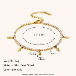 La.Muses Elastic Cubic Zirconia Stainless Steel Woman's Bracelet Fashion Luxurious Jewelry Party Accessories