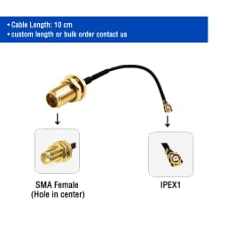 IPEX1 to SMA Female Pigtail 100mm Length u.Fl