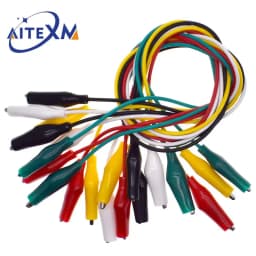 1Set Alligator Clips Electrical DIY Test Leads Alligator Double-ended Crocodile Clips Roach Clip Test Jumper Wire 46CM