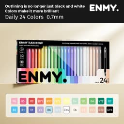 ENMY 48 Acrylic Gel Pen Rainbow Gradient Colors Fine Tip 0.7mm Art Drawing Pen Writing Pen Stationery Office School Supplies