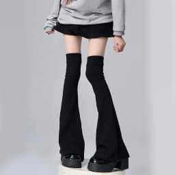 Y2k Women Leg Warmer Multicolor Lace Up Closure Lace Up Leg Warmers Girls Solid Color Over The Knee Tie-up Thigh-high Foot Socks