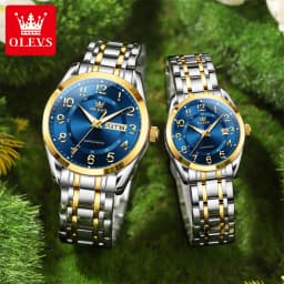 OLEVS 3666 Couple Watch Luxury Original Fashion Brand Waterproof Luminous Quartz Watch Man And Woman Watches Calendar Design
