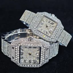 UNIGUET Luxury Ice Watch for Men Women Fashion Hip Hop Full Diamond Square Couple Wristwatch Gift 2026 Hor Sale