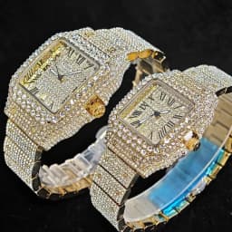 UNIGUET Luxury Ice Watch for Men Women Fashion Hip Hop Full Diamond Square Couple Wristwatch Gift 2026 Hor Sale
