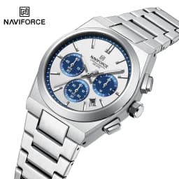 NAVIFORCE Fashion Quartz Watches for Male 3ATM Waterproof Chronograph Clocks Date Display Steel Strap Business Man's Watch Gifts