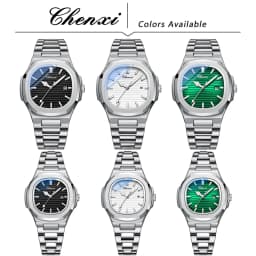 Fashion Couple Watches Men and Women Business Luxury Stainless Steel Quartz Wristwatch Waterproof Luminous Couple Watch Pair Set