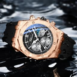 CHENXI Men's Luxury Chronograph Sport Quartz Watch Waterproof Luminous Silicone Strap Fashion Relogio Masculino for Gentlemen