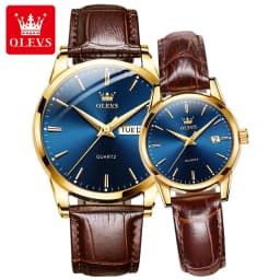 OLEVS 6898 Couple Watches Luxury Original Fashion Brand Waterproof Luminous Quartz Wristwatch Calendar Design For Date Sport