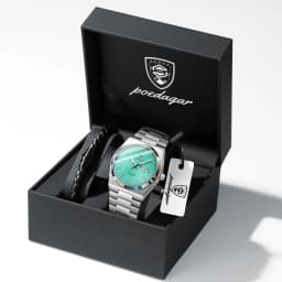 POEDAGAR Fashion Couple Watch Waterproof Stainless Steel Men Wristwatch Luminous Date Week Quartz Watches For Boyfriend+Gift Box