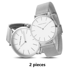 2Pcs Fashion Women's Set Watch 6.9mm Ultra Thin Japanese Movement Minimalist Valentine Day Mens Quartz Watch Relogios Masculino