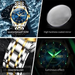 OLEVS 3666 Couple Watch Luxury Brand Quartz Watch Waterproof Watch Lover Gift Night Light Classic Date Week Clock His Her Watch