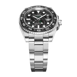 TIME TOKEN GMT Watches Carbon Fiber Sapphire Mechanical Watch 10Bar Waterproof 40mm Luxury Diver Men Wristwatch reloj hombre