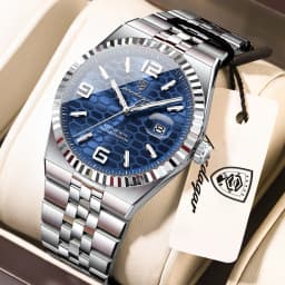POEDAGAR Casual Top Men Clock Waterproof Luminous Date Luxury Man Watch Stainless Steel Quartz Fashion Men's Watches Couple Gift