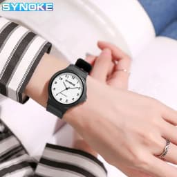 Synoke Couple watches Student Minimalist Fashion Quartz Watch Boys and Girls Waterproof Sports Watch Large Digital Display