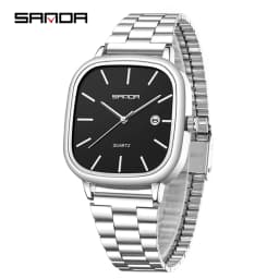 Sanda 2026 Couple Quartz Watch Men's and Women's Square Watch 3ATM Waterproof Calendar Simple and Elegant Women's Watch 3278