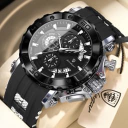 POEDAGAR Top Luxury Men Clock Sport Luminous Waterproof Chronograph Date Watch For Man Silicone Strap Quartz Men's Watches Reloj