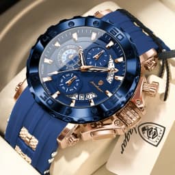 POEDAGAR Top Luxury Men Clock Sport Luminous Waterproof Chronograph Date Watch For Man Silicone Strap Quartz Men's Watches Reloj