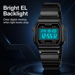 SKMEI 2465 Fashion Men Digital Watches Waterproof Male Luxury 2Time Wristwatch EL Backlight Alarm Clock Casual Office Week Date