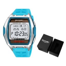 SKMEI 2750 Solar Digital Watch For Men Big Number 5ATM Water Resistant Sports Men Digital Watch EL Light Week Date Outdoor Clock