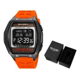 SKMEI 2750 Solar Digital Watch For Men Big Number 5ATM Water Resistant Sports Men Digital Watch EL Light Week Date Outdoor Clock